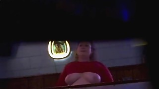 Wisconsin Wife Chrissy dances showing her boobs 4-13-19