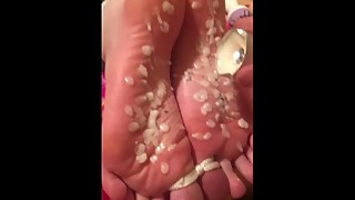 Torturing my wife's soles with wax