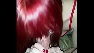 Wife in cosplay gives amazing blowjob POV