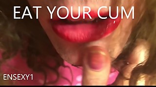ENSEXY1: Sissy Faggot Cuckold Eats Cum From Hotwife's Hand