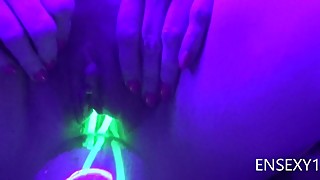ENSEXY1 Wife Cumming Hard Fucking Glowing Wine Bottle