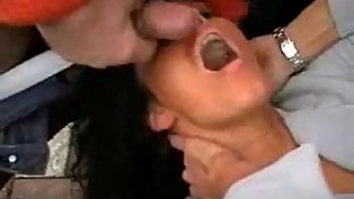 Mature Brunette Sucking and Fucking in Parking Garage