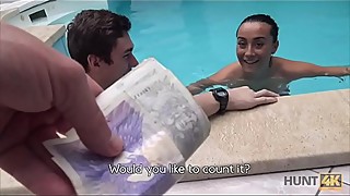 HUNT4K. Sex adventures in private swimming pool