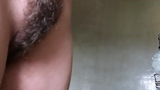 Hairy wife's pussy close up on hidden cam