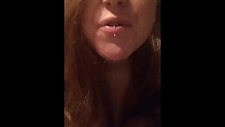 Hotwife catches cum in her mouth