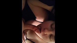 Wife sucking on my hard cock and Face fucking my wife