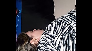 My milf wife fell asleep watching a movie and I fucked and cum on beautiful ass